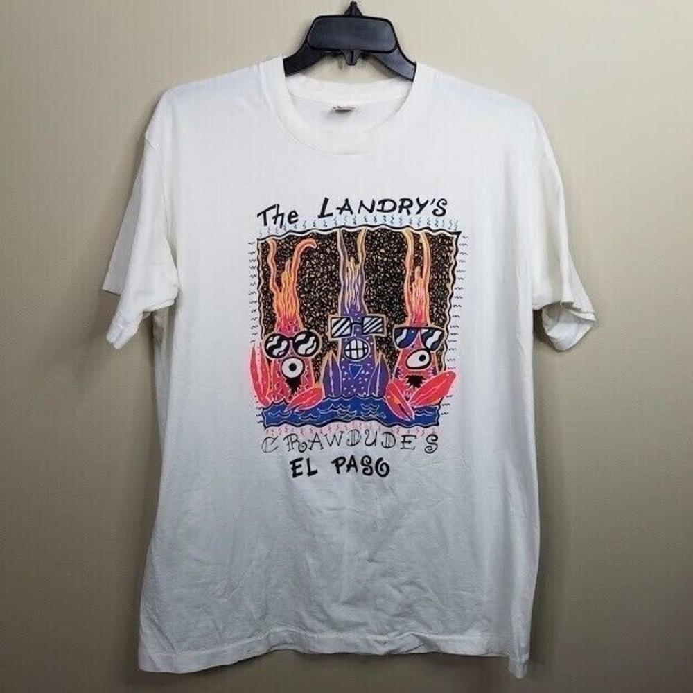 Fruit of the Loom Landry's Crawdudes El Paso T Shirt Vintage 90s Made In USA XL